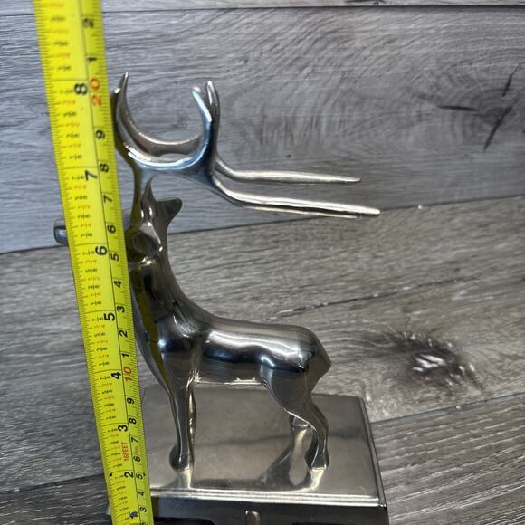 Pottery Barn Christmas Reindeer Stocking Holder Silver Plated 8” Tall - Picture 5 of 8